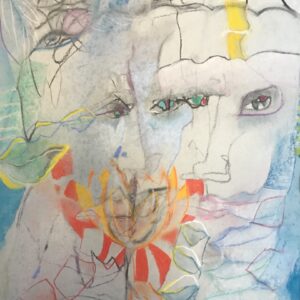 Drie - pastel op papier