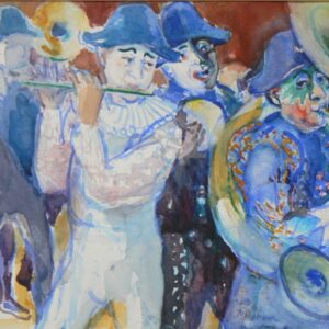 Zwitsers carnaval. aquarel 25.5x35.5 cm.
