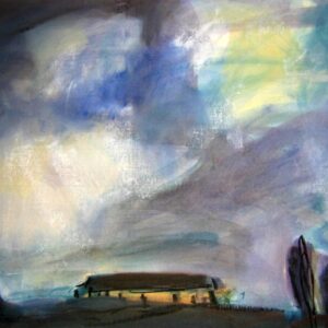 90-70cm. Olie op papier.