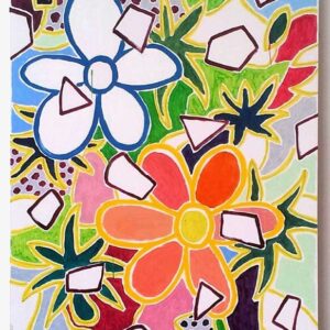 'Flower Power Revisited 5', 120x100cm, acrylverf op doek